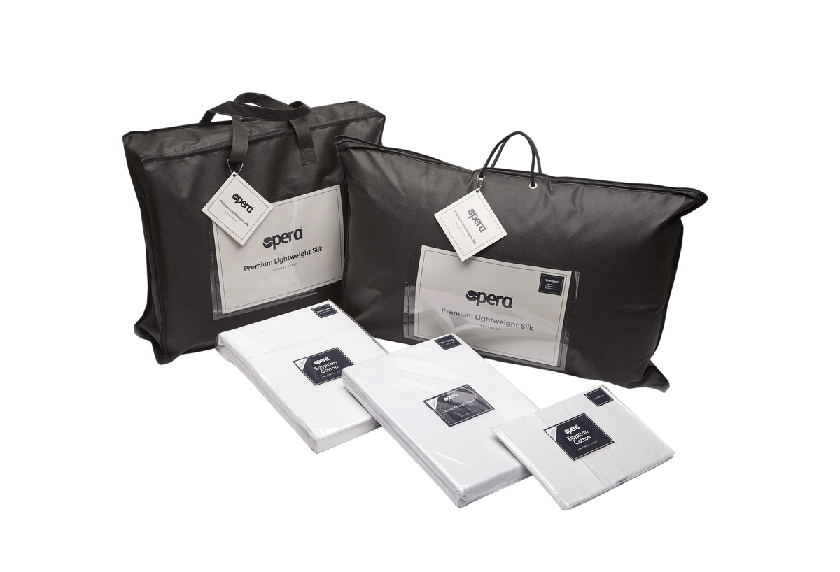 Opera Beds 100% Mulberry Silk Bedding Bundle - Luxury Hypoallergenic Duvet & Pillow - Detail View 4